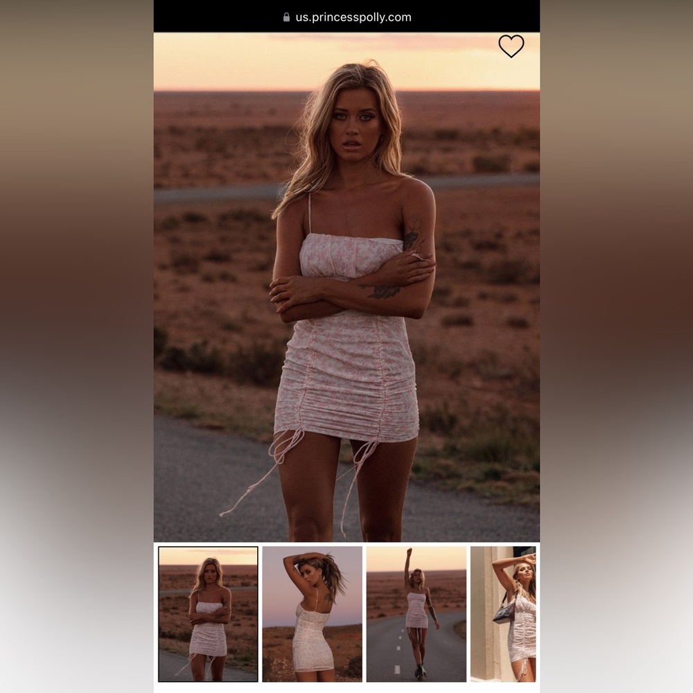 IVY HOLLOW MINI DRESS WHITE/PINK